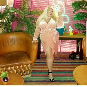 Dresses - Designer Pink velvet like dress Dresses - Designer Pink velvet like dress